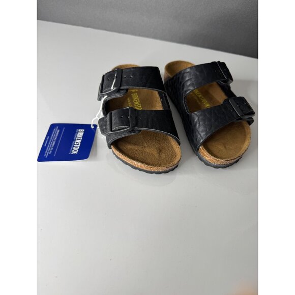 NEW Birkenstock Arizona Sandals Black Textured Toddler Little Kid EU 26 US 8.5 - Picture 2 of 5